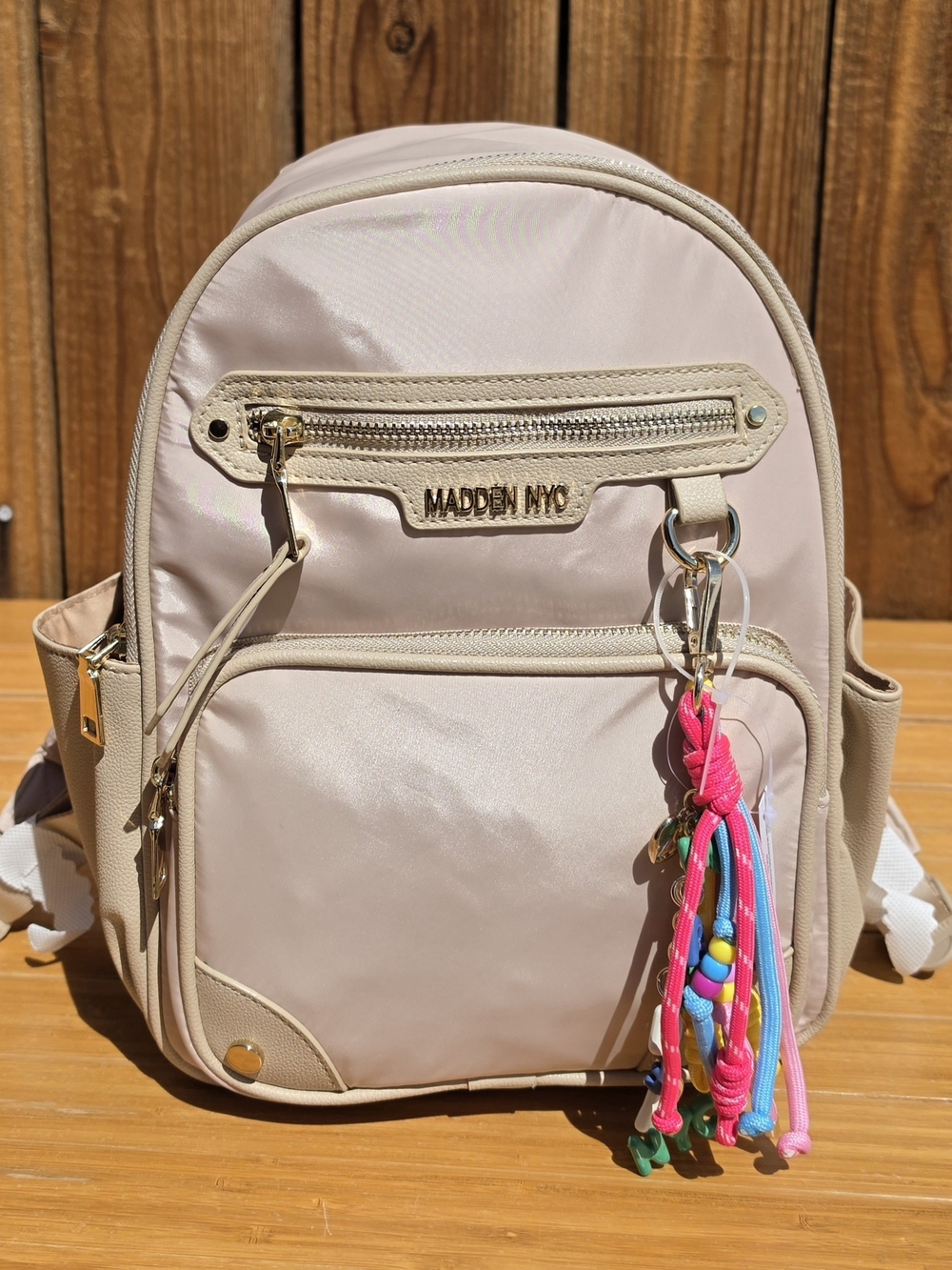 Madden NYC Women's Dome Core Backpack in khaki NWT
